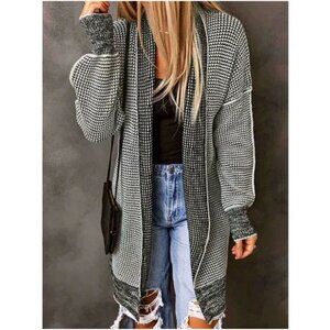 Cozy 2 Tone Open Front Oversized Cardigan